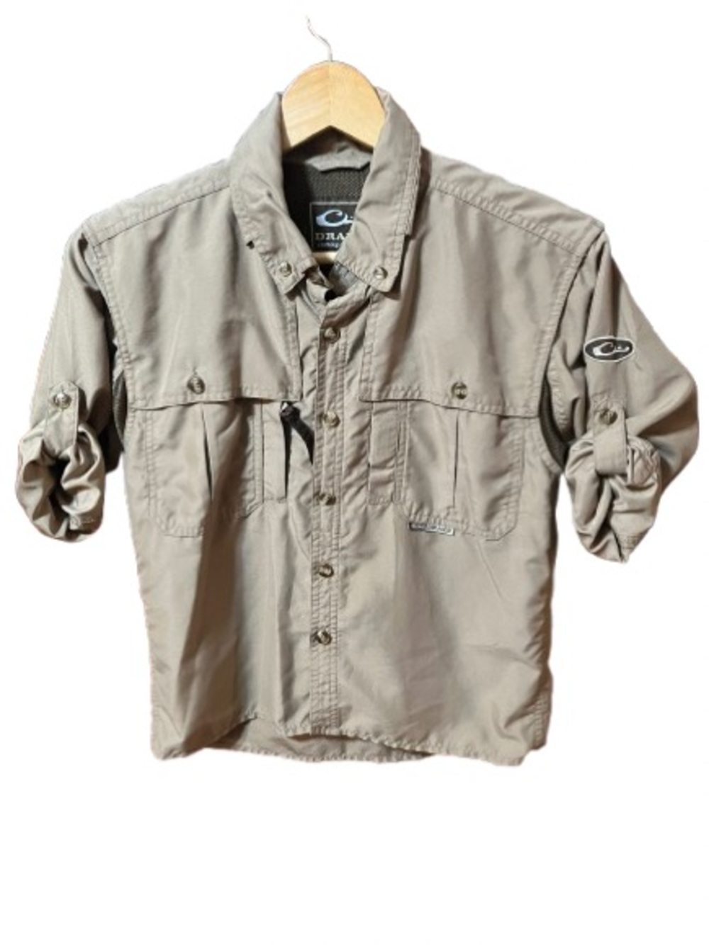Drake Clothing Co. Tan Lightweight Roll-Tab Outdoor Shirt Jacket Size 10